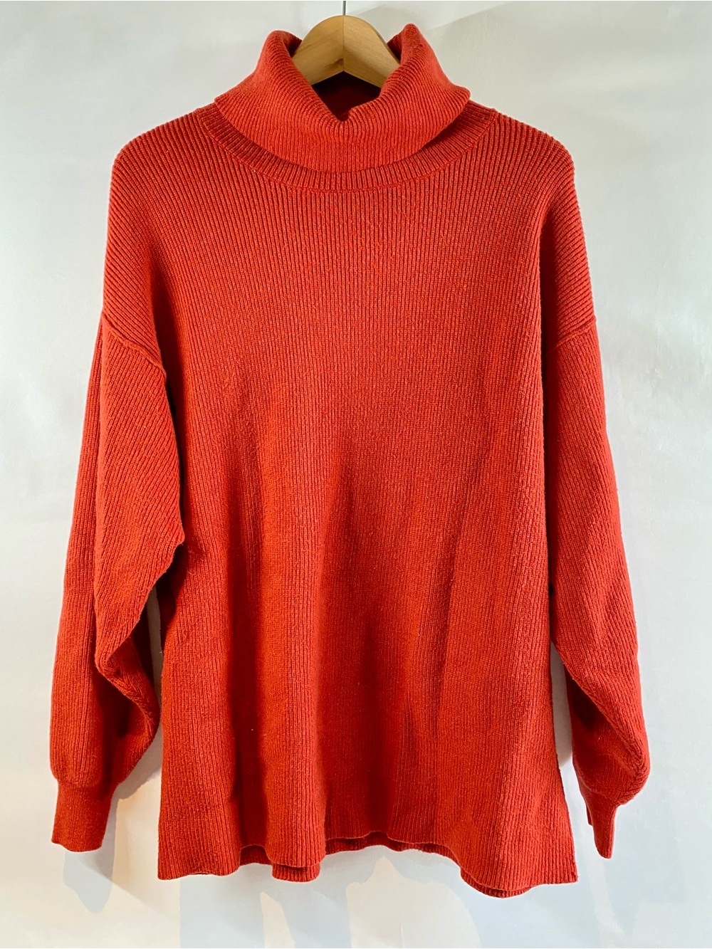 Free People Softly Structured Knit Tunic Oversize Sweater, Burnt Orange, size S